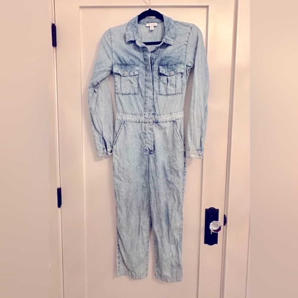 Topshop Petite Denim Jumpsuit Sz 2P
